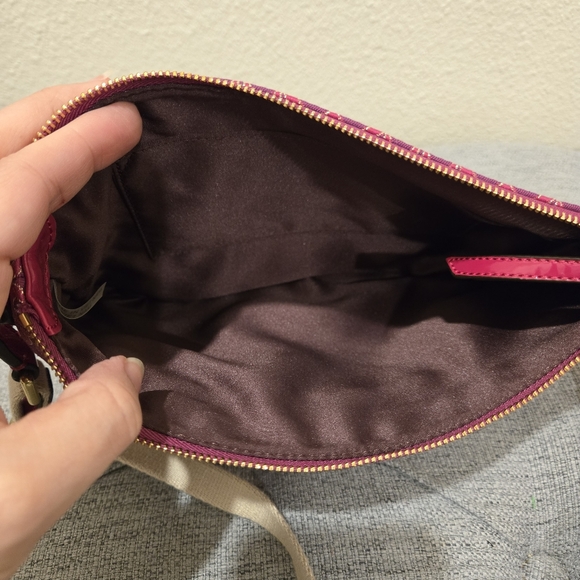 Coach Poppy Signature Metallic East West Swingpack Crossbody Bag in Pink - Picture 8 of 12